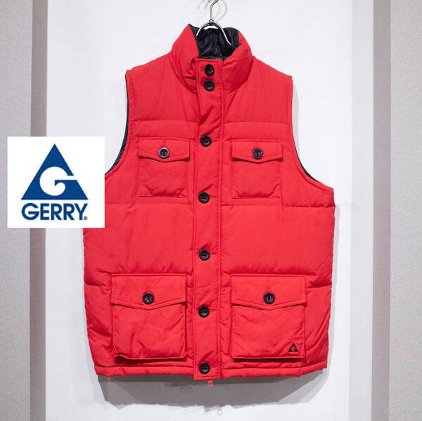 XL / GERRY ジェリー ナイロンシェル ダウン ベスト フィッシング サファリ アウトドア レッド 4ポケット アメカジ 古着 メンズ