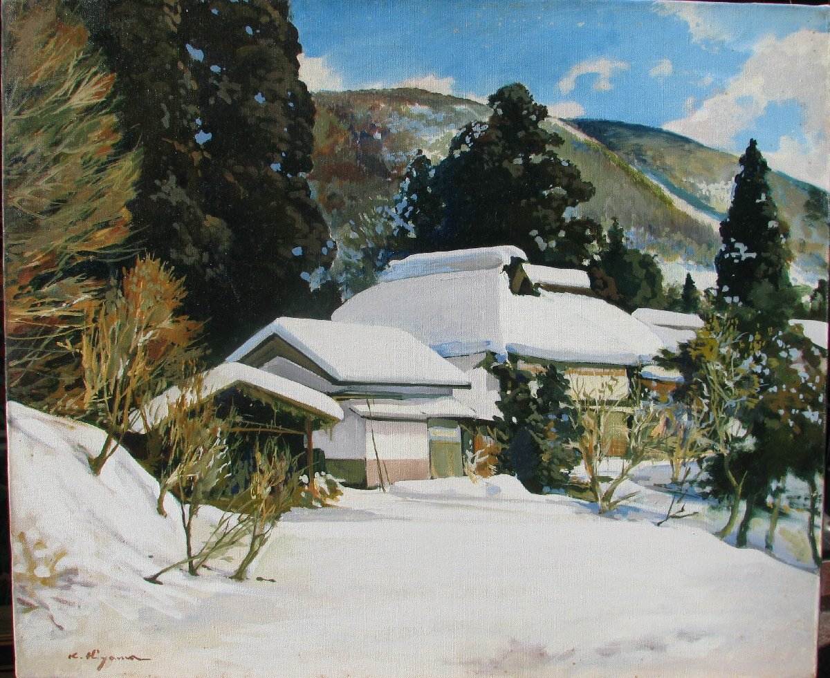 スペインの光と影,檜山健三「白い家」F12号油彩,アンダルシア地方の裏街 スペインの光と影,檜山健三「白い家」F12号油彩,アンダルシア