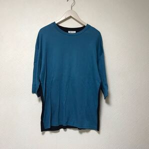 本物タケオキクチtkTAKEOKIKUCHIコットン切り替えデザイン半袖Tシャツメンズサーフアメカジミリタリーストリートブルー黒ブラックM