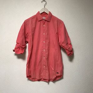 本物スコッチアンドソーダSCOTH&SODAコットンドレス5部丈半袖シャツメンズサーフアメカジミリタリーストリートスケーターピンクSインド製