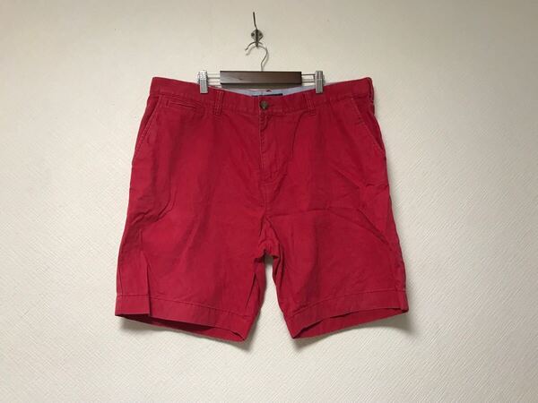 本物トミーヒルフィガーTOMMYHILFIGERコットンチノショートパンツメンズサーフアメカジミリタリーストリートスケーター赤レッド38XL