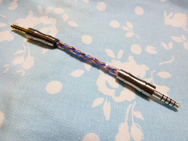4.4mm5極 - 4.4mm5極 ライン入力 (GND有) オーグライン+pt & +α単線 0.4mm 八芯 ブレイド編 +1本 トープラ販売 非磁性 金+銀 武藤製作所
