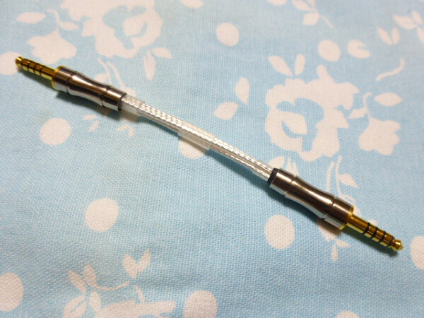 4.4mm5極 - 4.4mm5極 ライン入力 (GND有) Crystal Cable Micro ×4本 トープラ販売 非磁性 金+金 インターコネクトケーブル