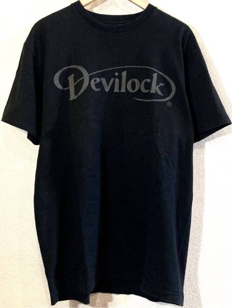DEVILOCK!Tシャツ!ロゴデザイン!両面プリント!バックプリント!デビロック!ブラック!黒!XL