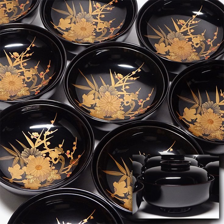 輪島塗 茶道具 香合 金箔 工芸品