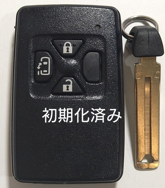 初期化済トヨタ純正スマートキー3ボタンヴォクシーアルファードヴェルファイア基盤番号271451-6230ノーカットキー付き新品電池付き27