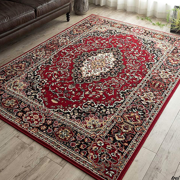 ラグ カーペット 200×250 ペルシャ柄 3畳 レッド インテリア おしゃれ ベルギー製 ホットカーペット対応