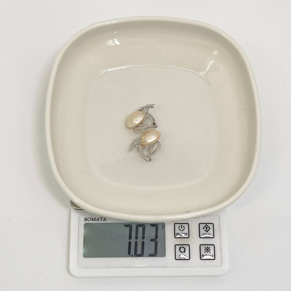 美品 田崎真珠 マベパール シルバー イヤリング フラワー/24-2653箱 美品 田崎真珠 マベパール シルバー イヤリング フラワー/24-2653箱