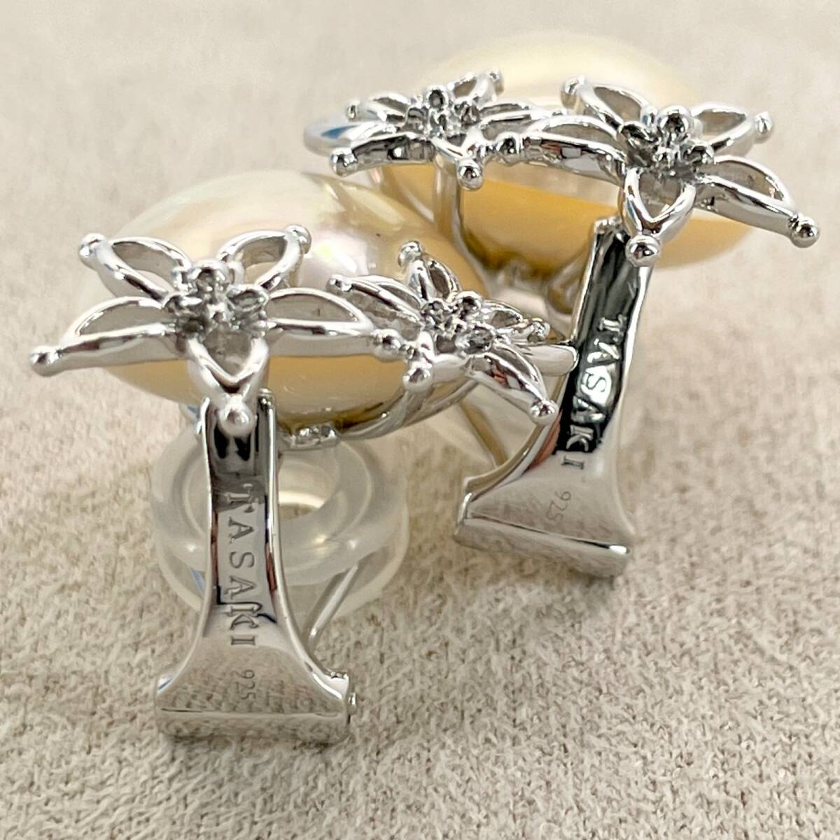 美品 田崎真珠 マベパール シルバー イヤリング フラワー/24-2653箱 美品 田崎真珠 マベパール シルバー イヤリング フラワー/24-2653箱