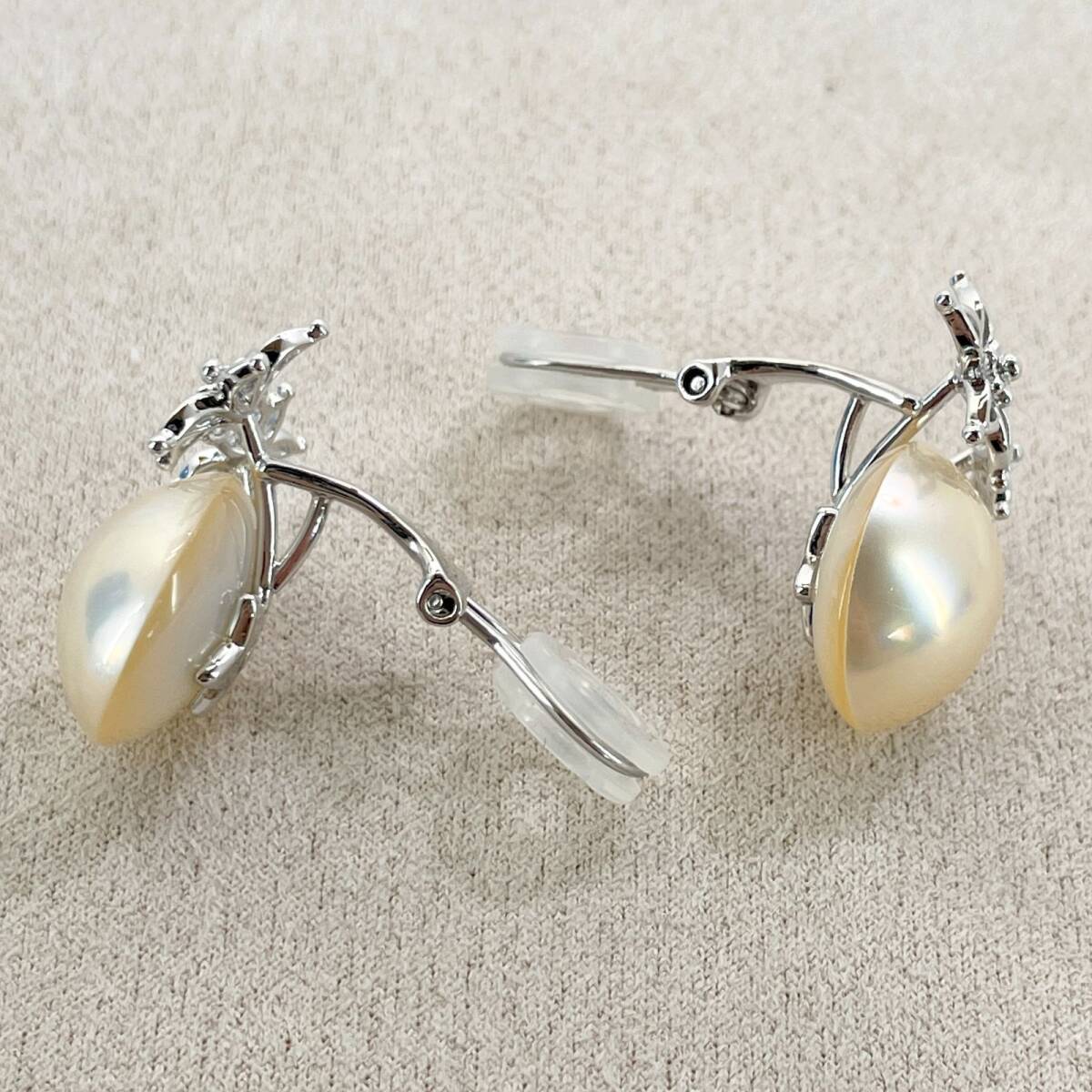 美品 田崎真珠 マベパール シルバー イヤリング フラワー/24-2653箱 美品 田崎真珠 マベパール シルバー イヤリング フラワー/24-2653箱
