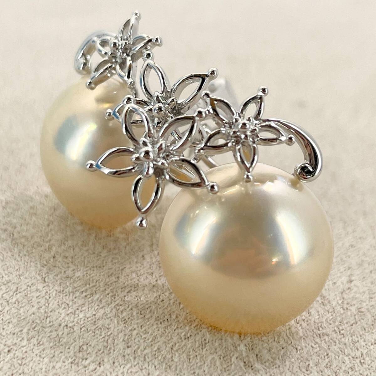 美品 田崎真珠 マベパール シルバー イヤリング フラワー/24-2653箱 美品 田崎真珠 マベパール シルバー イヤリング フラワー/24-2653箱