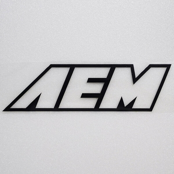 新品・未使用☆AEM カッティングステッカー ブラック 1枚 縦56mm×横200mm |ロゴ|デカール|切り文字|切文字|新品|送料無料|匿名配送