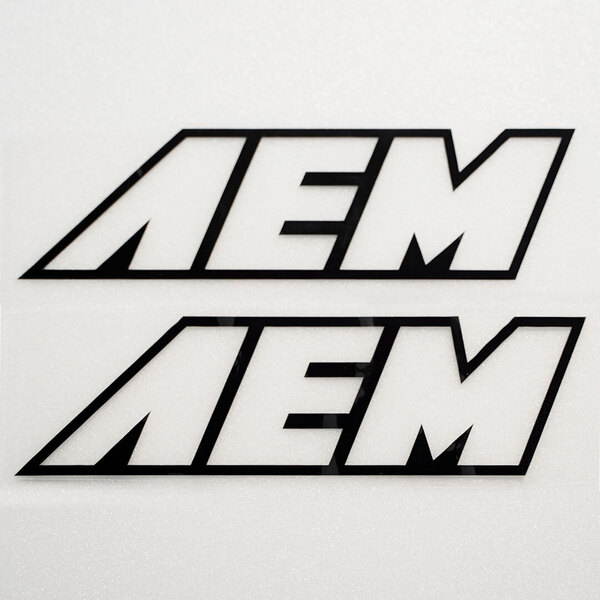 新品・未使用☆AEM カッティングステッカー ブラック 2枚 縦56mm×横200mm |ロゴ|デカール|切り文字|切文字|新品|送料無料|匿名配送
