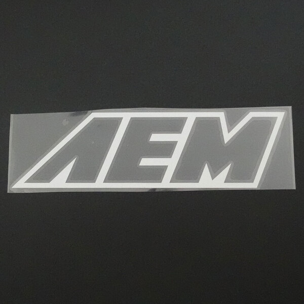 新品・未使用☆AEM カッティングステッカー シルバー 1枚 縦56mm×横200mm |ロゴ|デカール|切り文字|切文字|新品|送料無料|匿名配送