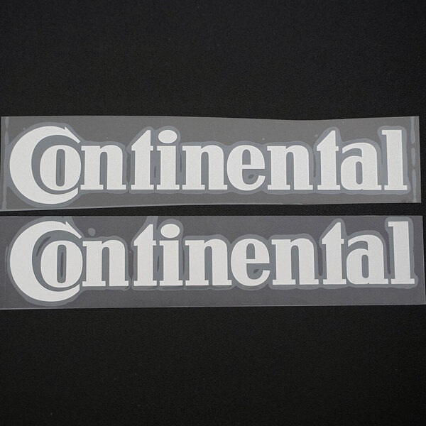 新品・未使用☆Continental コンチネンタル カッティングステッカー シルバー 2枚 縦40mm×横199mm |切り文字|切文字|新品|送料無料