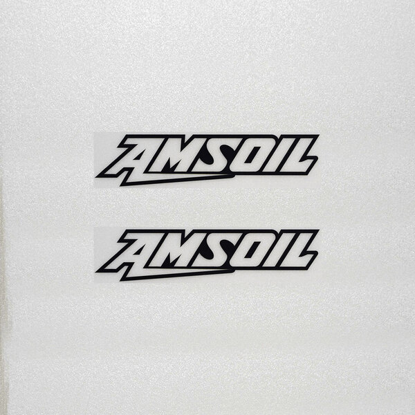 新品・未使用☆AMSOIL アムズオイル カッティングステッカー ブラック 2枚 縦25mm×横110mm |切り文字|切文字|新品|送料無料|匿名配送