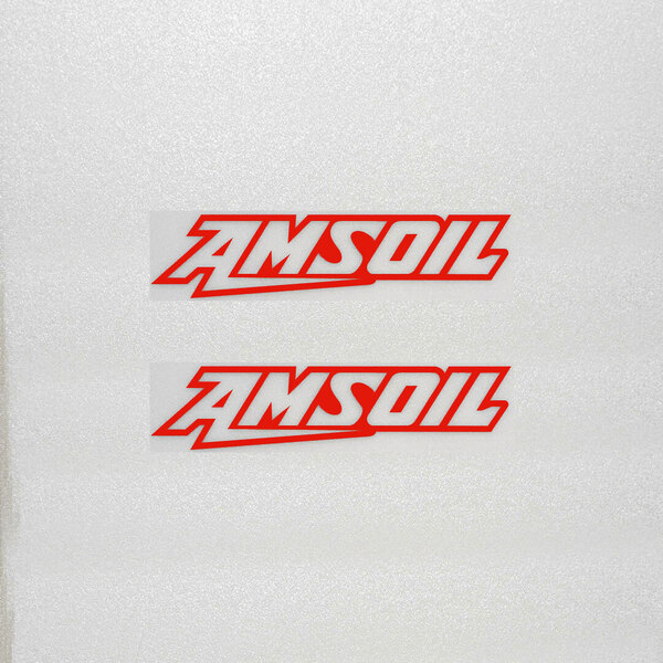 新品・未使用☆AMSOIL アムズオイル カッティングステッカー レッド 2枚 縦25mm×横110mm |切り文字|切文字|新品|送料無料|匿名配送
