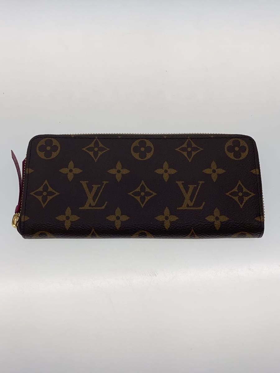 LOUIS VUITTON◆ポルト・フォイユ・クレマンス_モノグラム・キャンバス_ブラウン_フューシャ/PVC/ブラウン/レディース//