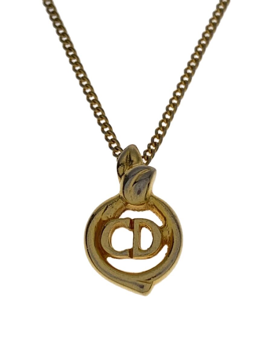 Christian Dior◆ネックレス/チェーン/GLD/トップ有/ロゴ/レディース