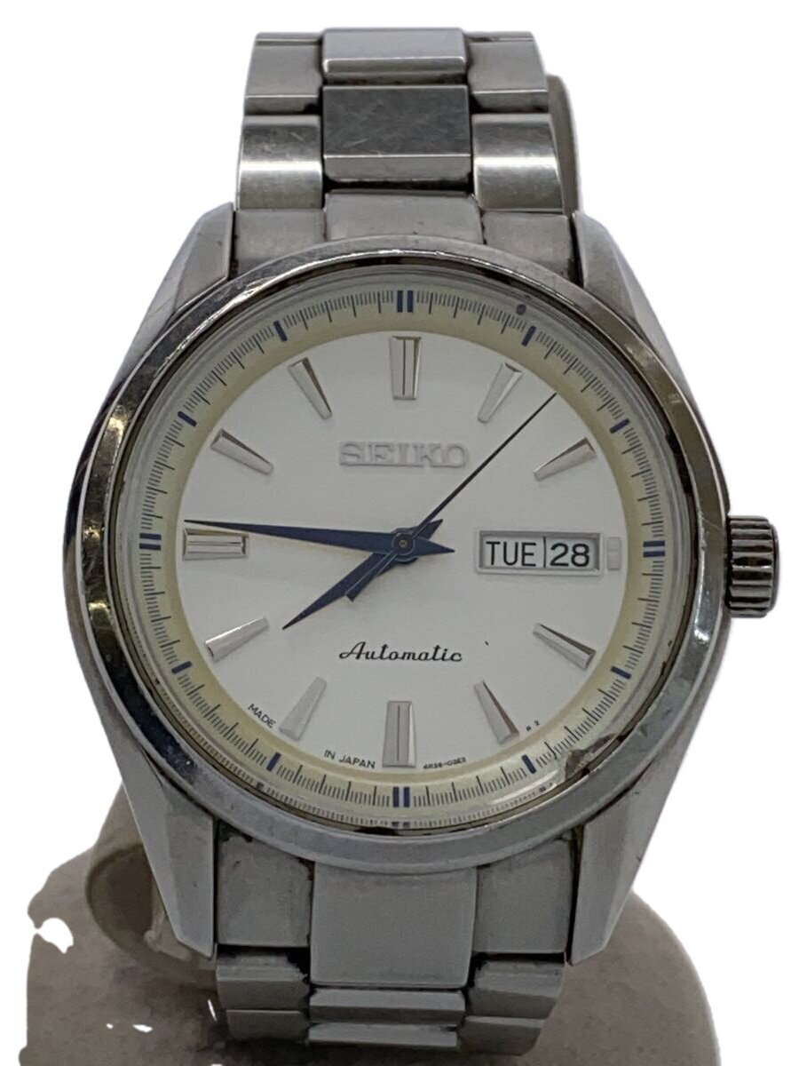 SEIKO◇自動巻腕時計/アナログ/SLV/4R36-03H0/風防に割れ有/キズ