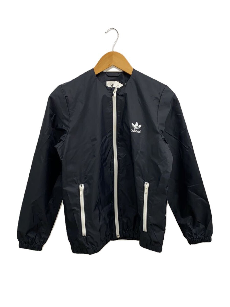 adidas◆ナイロンジャケット/S/ナイロン/BLK/無地/AA9011/ノーカラー