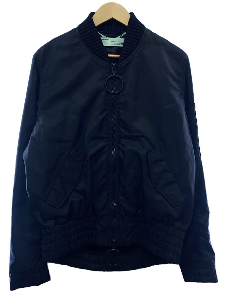 OFF-WHITE◆18SS/FIRETAPE BOMBER JACKET//M/ポリエステル/BLK/OMWH001S18578006