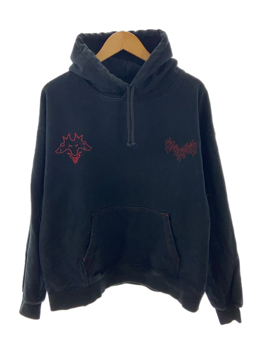 UNKNOWN◆DOBERMAN GRAPHIC RHINESTONE HOODIE/ドーベルマン/パーカー/L