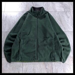 00s L.L.Bean ジップアップ フリースジャケット グリーン 無地 M