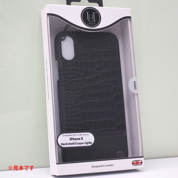 Apple iPhone XS, iPhone X 用 AEGIS UUNIQUE LONDON ハードシェル ケース 50:50 MAXI CROC HARD SHELL ブラック 黒 未使用 iPhoneXS