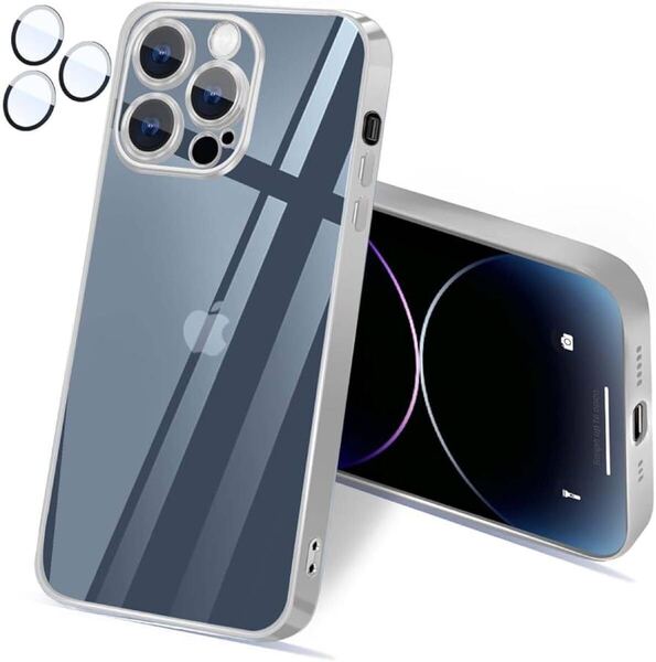 2307002☆ 【bjnosdv】レンズ保護・メッキ加工 iPhone 14Pro ケース クリア 耐衝撃 米軍MIL規格 アイフォン14Pro カバー TPU レンズ保護