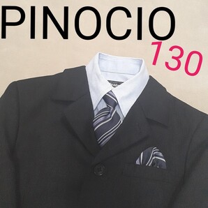 【超美品】 PINOCCHIO スーツ セットアップ シングルスーツ キッズ 男の子 ボーイズ 130 入学式 卒園式 ピアノ発表会 フォーマル 毛100