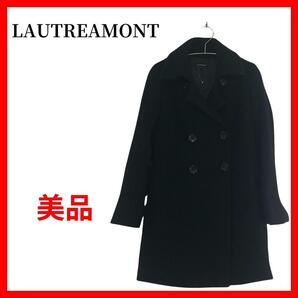 LAUTREAMONT ロートレアモン ピーコート カシミヤ混 日本製 ロングコート レディース ブラック B814