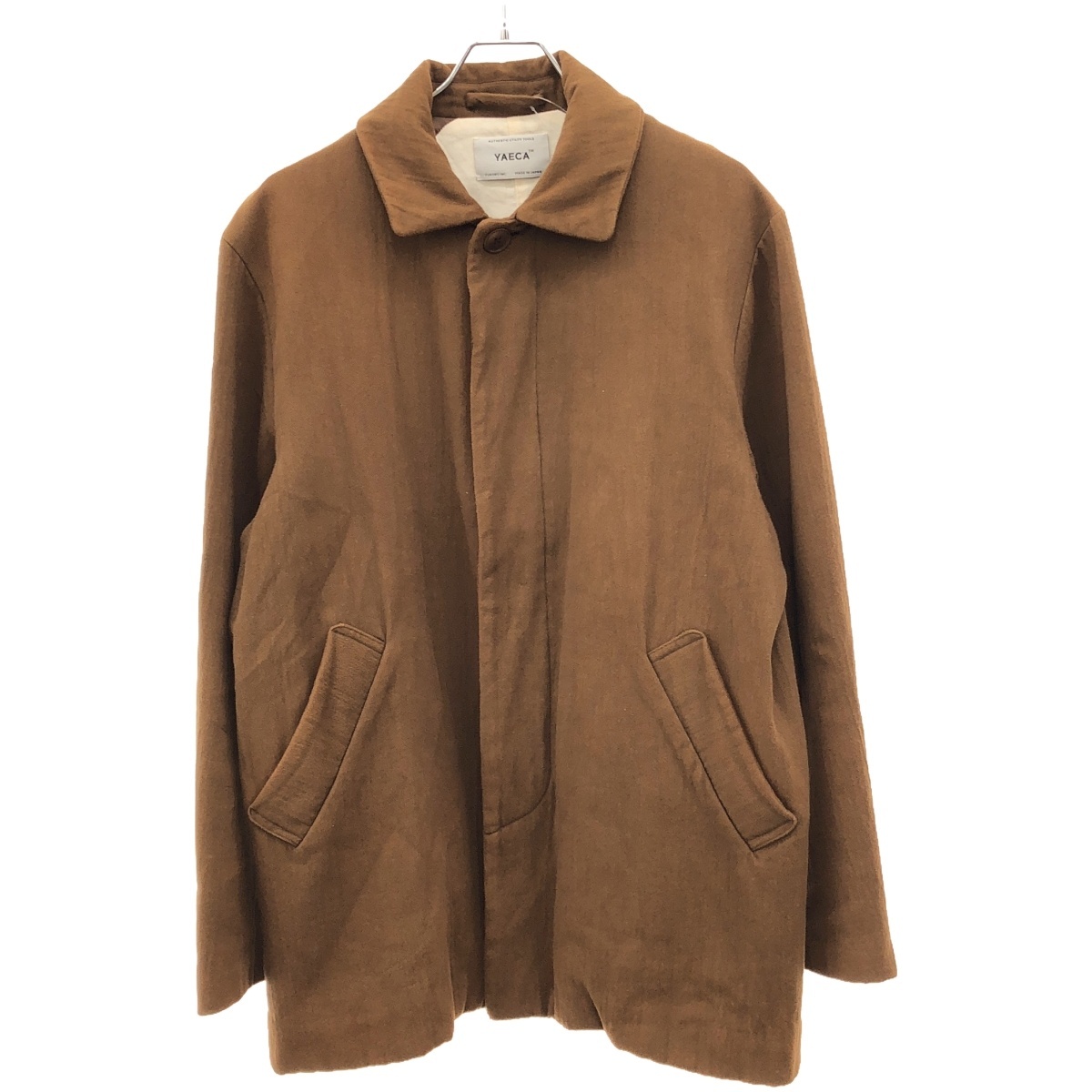 YAECA ヤエカ 14AW Soutien Collar Coat コットンステンカラーハーフコート 14552 ブラウン M IT8GFYB40IO8