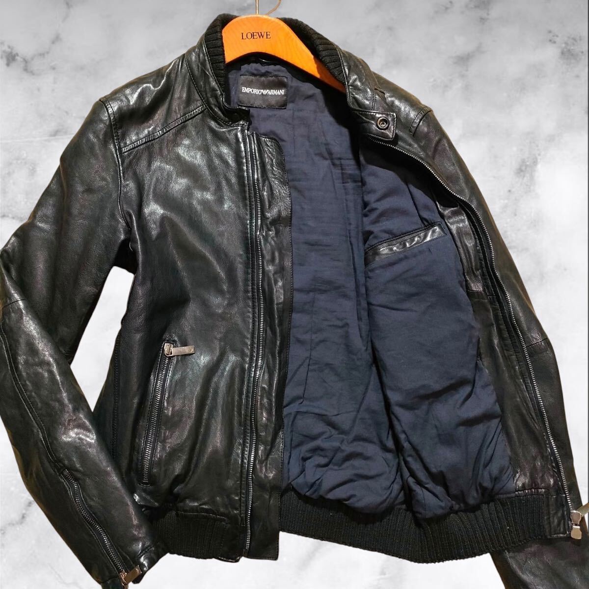 Yahoo!オークション -「(armani アルマーニ) レザージャケット Yahoo!オークション -「(armani アルマーニ) レザージャケット