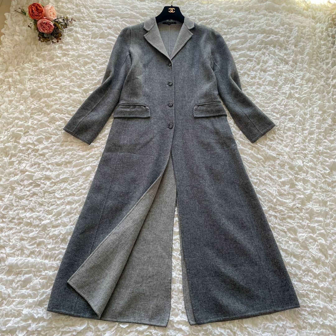 Theory セオリー アルパカ100%ロングコート チェスター Lサイズ 希少✨ セオリー チェスターコート アルパカ100% ロングコート
