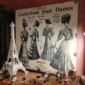 サインボード Confections pour Dames アンティーク ビンテージ フレンチシャビー ブロカント レトロモダン プロバンス ロココ調