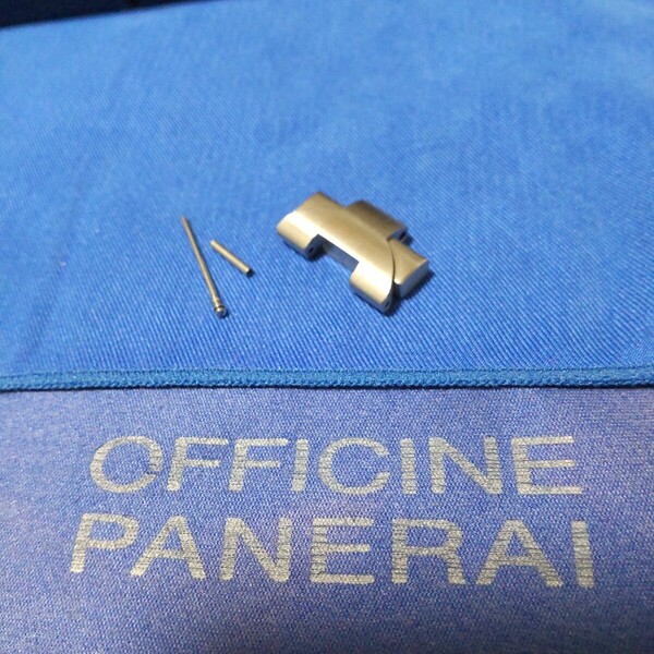 OFFICINE PANERAI オフィチーネ パネライ 純正 正規 駒 コマ 20mm SS ツヤ なし ベルト サイズ 延長 調整 ブラッシュ & サテン 未使用 04