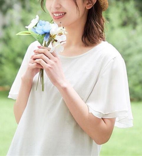 【Viola e Viola】袖シフォンゆるTシャツ カットソー