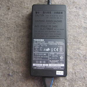 東芝 ACアダプター PA2450U 出力DC15V3A 出力実測値15.12V(無負荷) 13-6-5