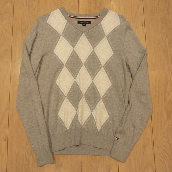 USA古着卸 XSサイズ TOMMY HILFIGER トミーヒルフィガー アーガイル Vネック ニット