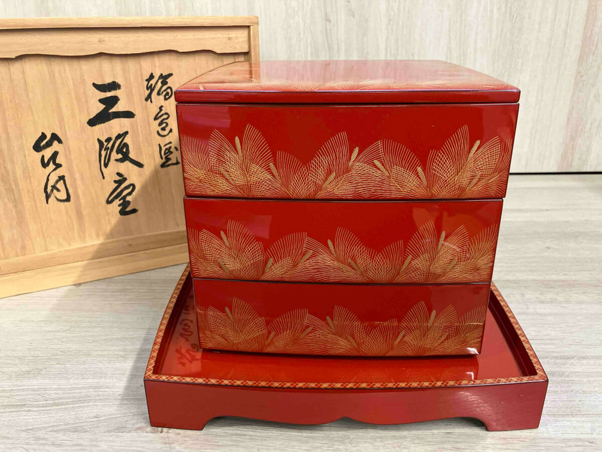 Yahoo!オークション -「輪島塗 三段重」(漆芸) (工芸品)の落札 Yahoo!オークション -「輪島塗 三段重」(漆芸) (工芸品)の落札