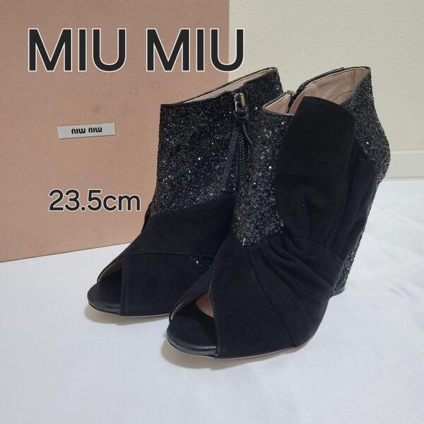 MIU MIU ミュウミュウ グリッター パンプス ヒール 23.5cm