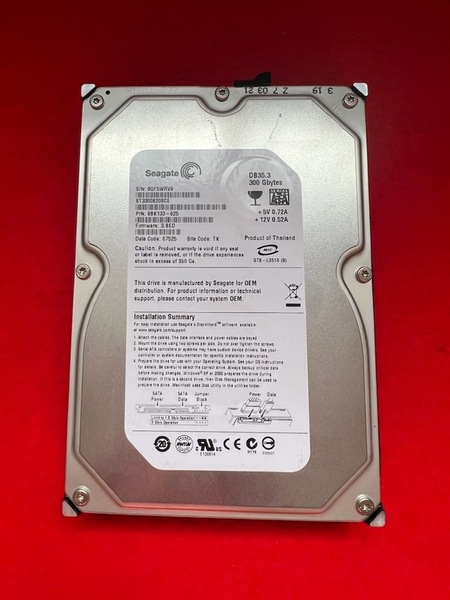不良返金保証 東芝RDシリーズレコーダー用HDD ☆Seagate製 300GB/3.5インチ/SATA/ST3300820SCE (A020)