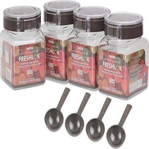 ● TAKEYA フレッシュロック 800ml チャコールブラウン FC3 保存容器 角型 (800ml 4個セット) ●厳選特価