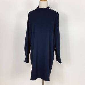YZ1295 美品 ZARA BASIC ザラベーシック レディース ワンピース 長袖 パールボタン 無地 シンプルコーデ Lサイズ フォーマル USED 古着