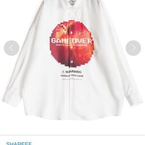 【人気】SHAREEF シャリーフ DOT APPLE BIG SHIRTS 長袖シャツ リンゴ オーバーサイズ ビッグシルエット 定価29,700円 19713040
