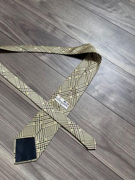 美品 VALENTINO ヴァレンティノ ネクタイ ベージュ チェック レトロ トラッド クラシック インポート 百貨店 ハイブランド