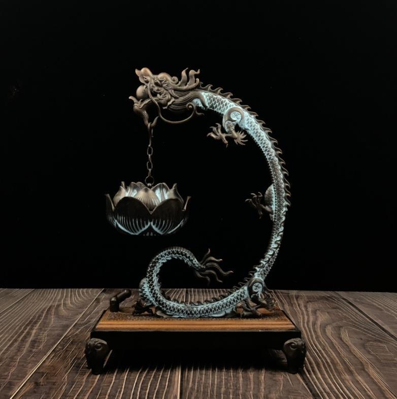銅器 浮彫花開富貴 毎年あります魚銅碗 工芸品 美術品 置物