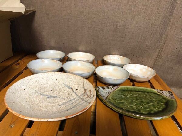 美濃焼 志野焼 山保窯 土岐 23×3 橘吉 25 京焼 清水焼 昌久窯 取り分け皿7枚 おまとめセット レトロ 和食器
