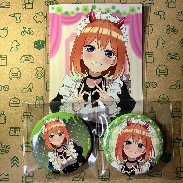 中野四葉 缶バッジ2点+特典ブロマイド「五等分の花嫁」5周年フェア